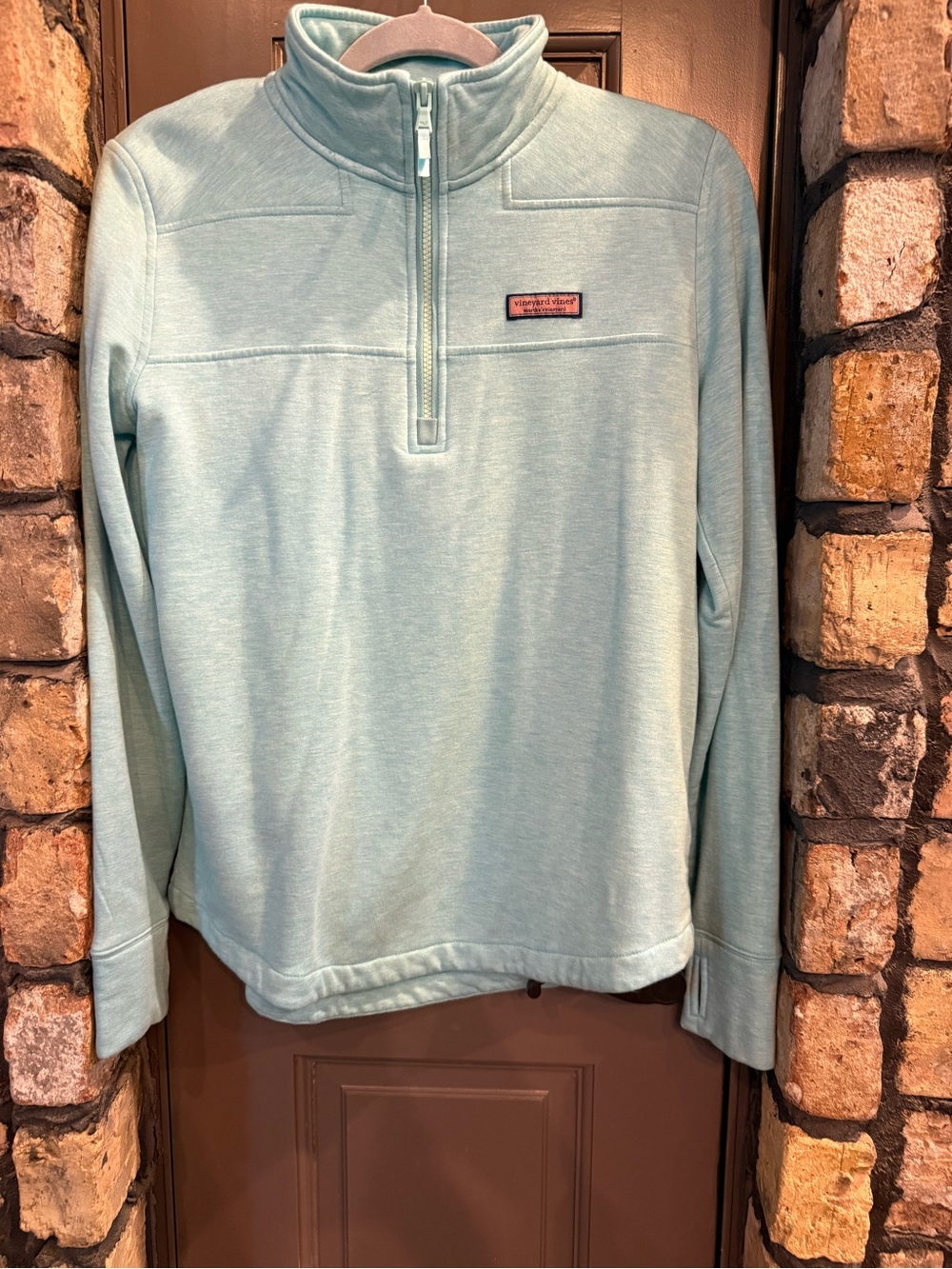 NEVER WORN. Vineyard Vines Men’s Light Aqua Half-Zip Pullover